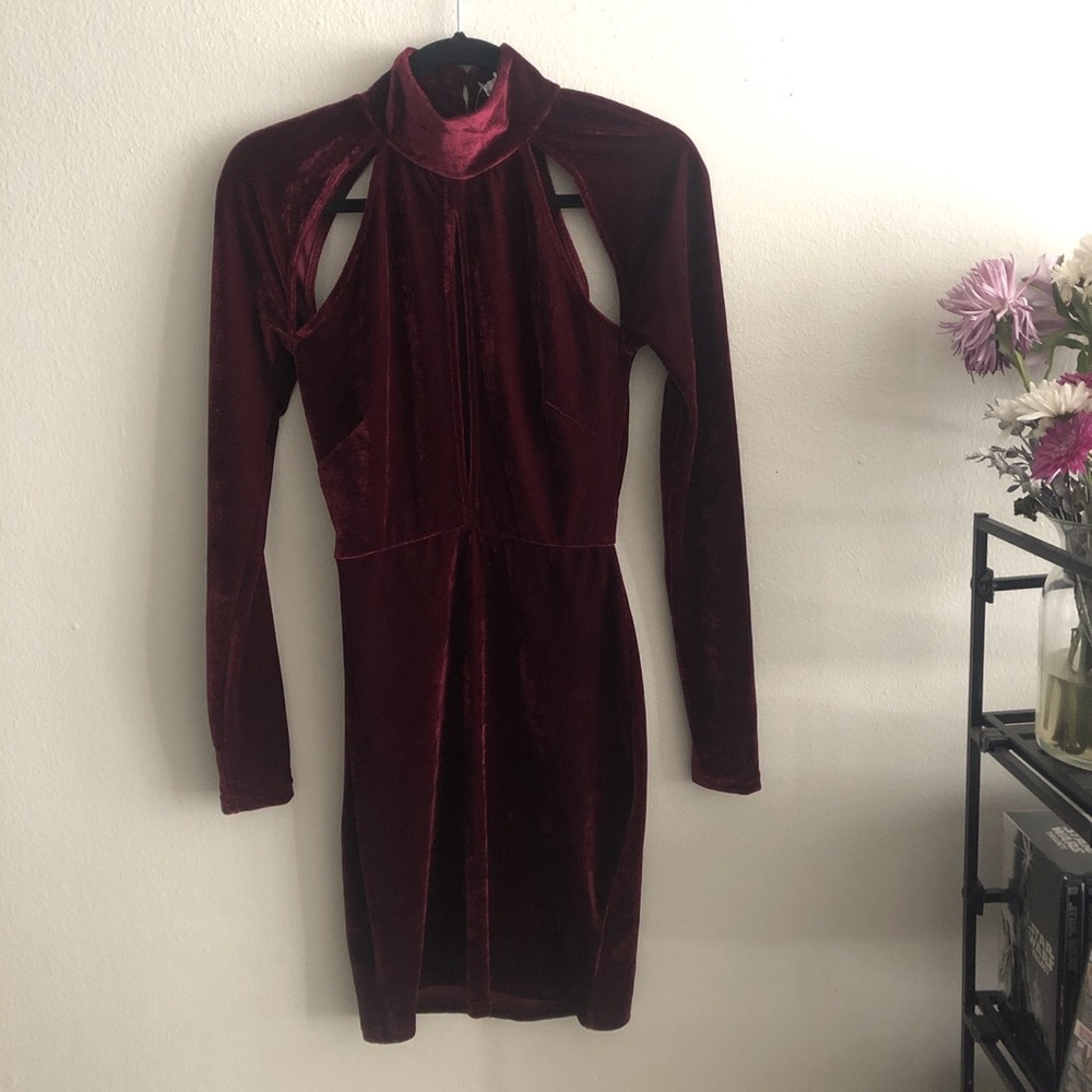 New red velvet dress